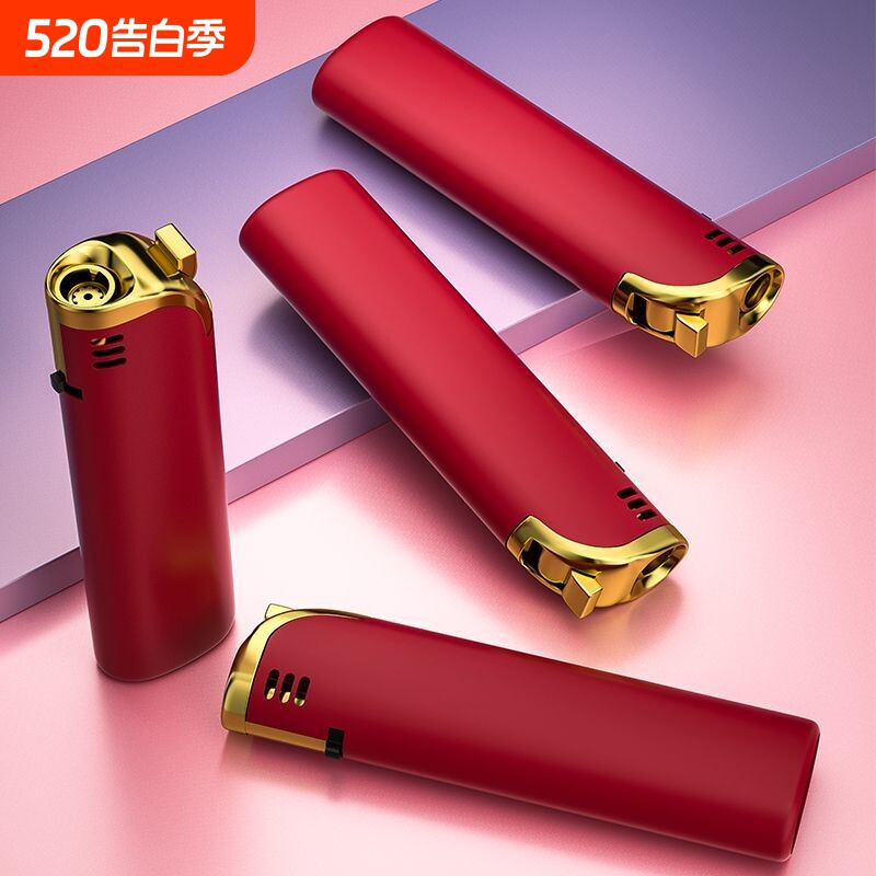 新款橡皮漆金属防风打火机直冲耐用2025充气批发高颜值创意防爆