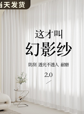 幻影纱窗帘纱帘透光不透人客厅白纱卧室阳台窗纱白色2024遮光遮阳