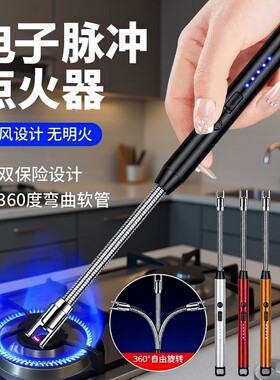 脉冲点火器电子枪打火机长手柄充电炮仗点鞭炮神器防风煤气灶电弧