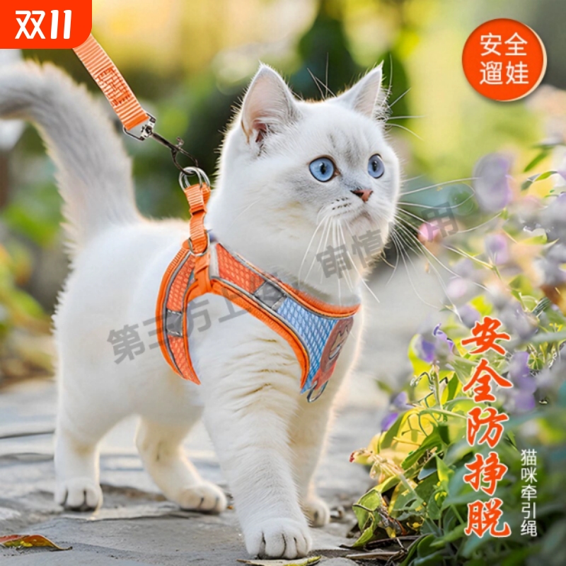 春夏季宠物胸背带牵引绳子猫咪小狗狗猫衣服郊游外出服装狗用品