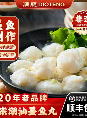 潮庭正宗潮汕墨鱼丸火锅烧烤食材生鲜达濠鱼丸手工鱼肉老字号冷冻