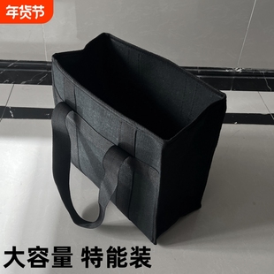 精品特厚黑色帆布加厚耐磨手提包大容量包工具包电工包维修便携