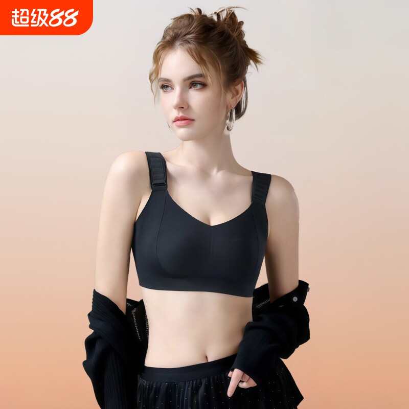 前排扣提拉文胸透气聚拢兔耳朵杯垫固定罩杯承托支撑光面收副乳