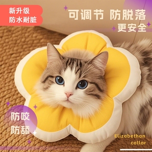 防水伊丽莎白圈猫圈头套围脖防舔可爱大直径猫咪项圈太阳花防咬