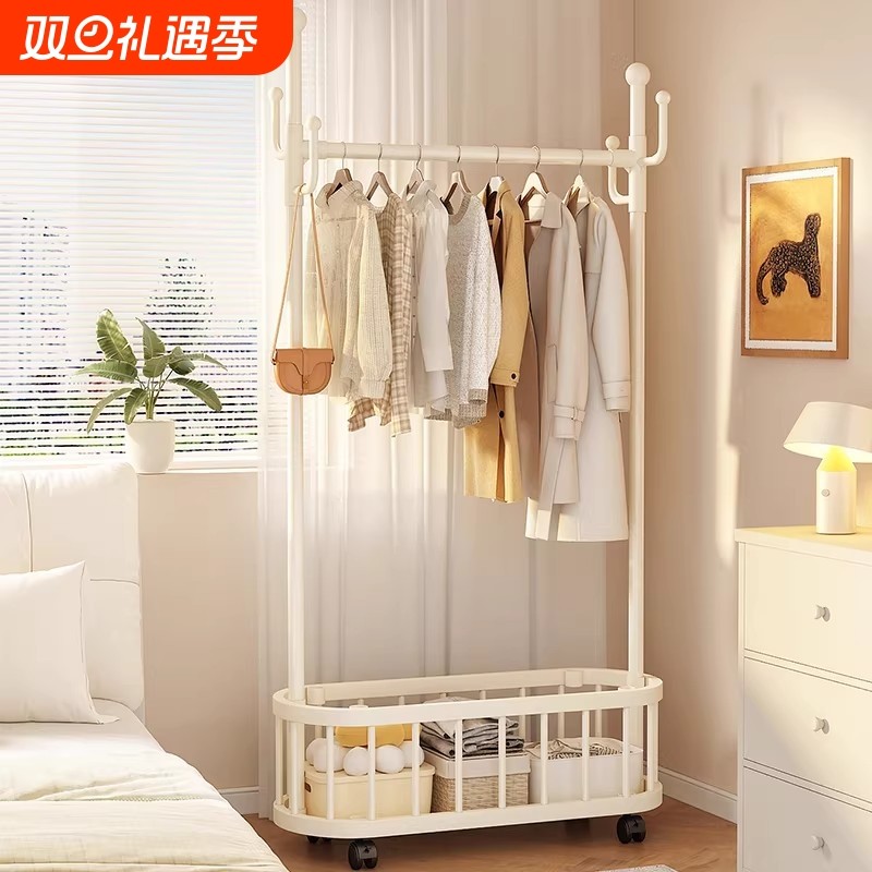 简易晾衣架落地卧室挂衣架室内阳台家用晒衣服架宿舍凉衣杆衣帽架