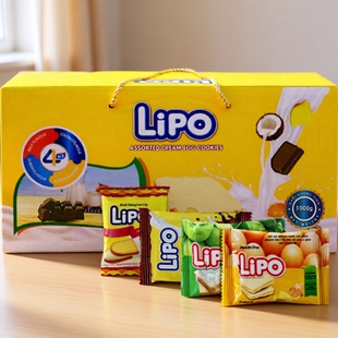 官旗直售Lipo面包干礼盒1KG越南进口饼干零食休闲食品奶油小包装