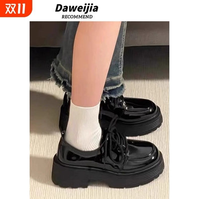 厚底百搭加绒小皮鞋女冬2025春秋新款复古英伦风乐福日系jk单鞋子