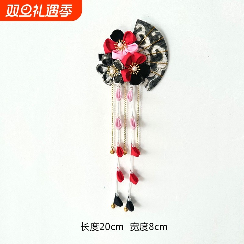 古风纯手工饰品 日式发夹古典布艺头饰 写真摄影新娘古风饰品梅扇