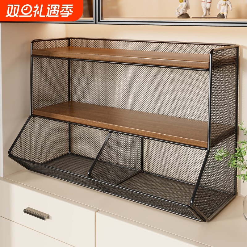 桌面置物架多功能厨房台面分层整理架落地零食储物神器咖啡水杯