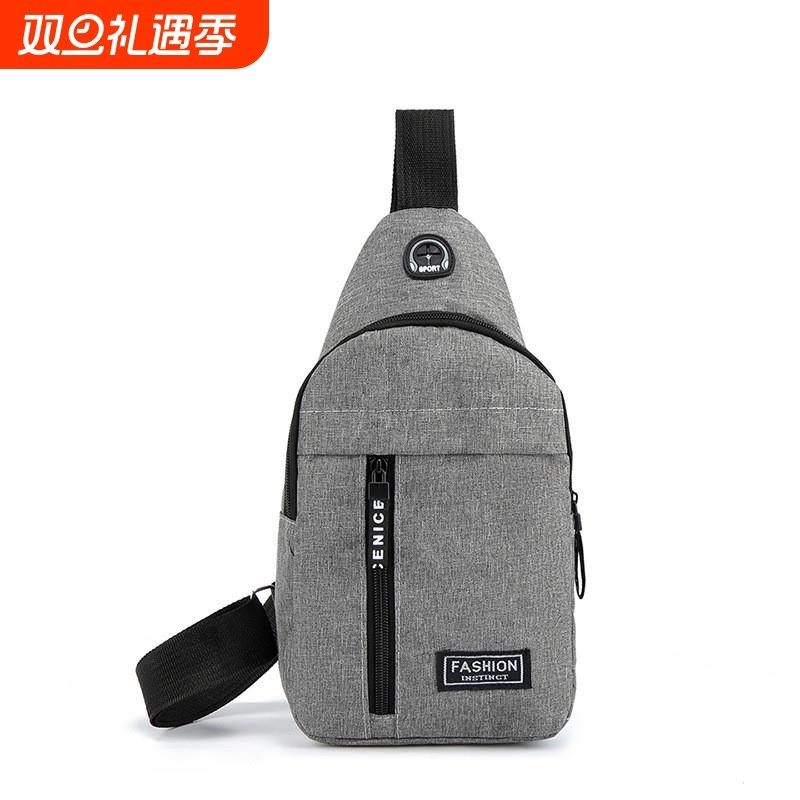多功能骑行包胸包男士斜挎包休闲 牛津布单肩小揹包时尚潮流胸前