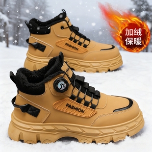 靴子耐磨 高帮复古户外登山防水防滑工作劳保工装 马丁靴男冬季 棉鞋