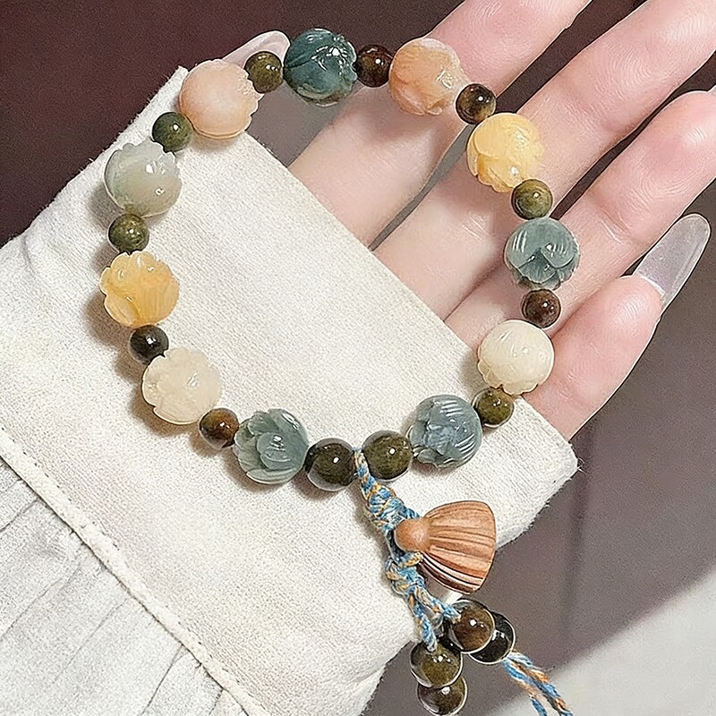 莲花菩提好运连连手串新中式复古小众手链女款简约百搭手链