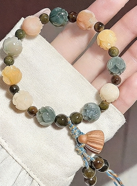 莲花菩提好运连连手串新中式复古小众手链女款简约百搭手链