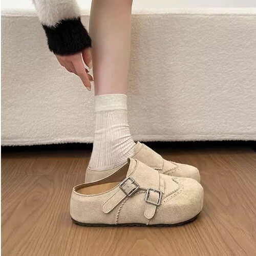 勃肯半拖鞋女2026新款春夏季内增高一脚蹬外穿厚底博肯鞋子支撑