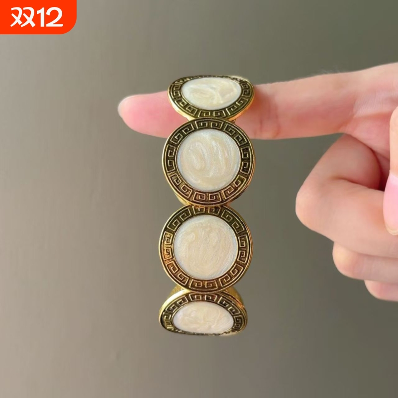 中古vintage波西米亚圆盘串珠手链复古小众轻奢时尚叠戴手镯手环