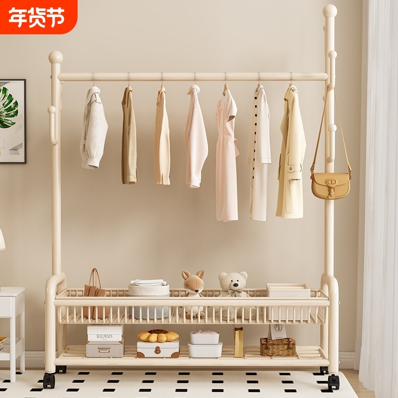 简易晾衣架落地卧室挂衣架室内家用晒衣服架凉衣杆衣帽架衣柜双层,收纳整理,置地/升降晾晒衣架,淘宝优惠券,粉丝福利购,淘宝优惠卷