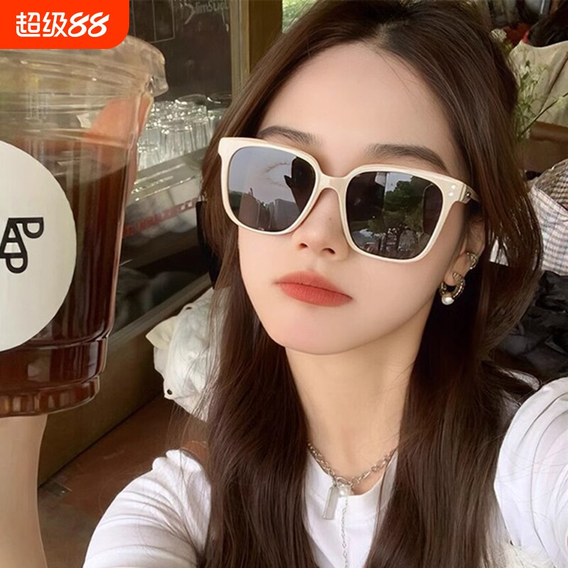运动墨镜太阳眼镜新款奶白色女高级感大脸显瘦夏季防紫外线防晒