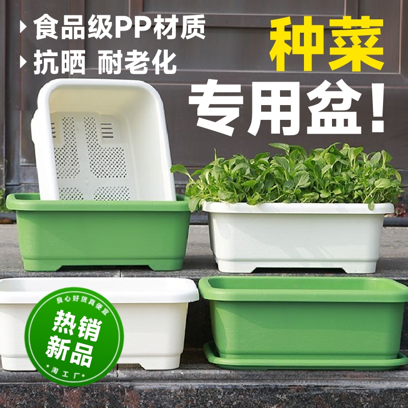 种菜专用箱花盆种菜盆塑料阳台长方形塑料家庭蔬菜种植盆种菜神器