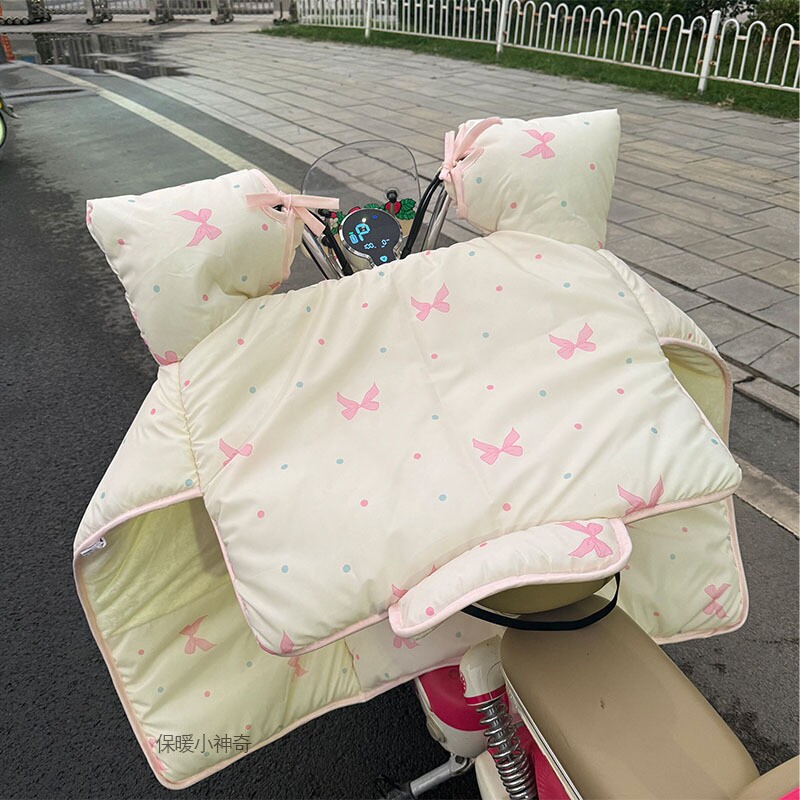 独居girl窝电动车挡风被冬季加绒加厚防寒新款高颜值电瓶车防风罩