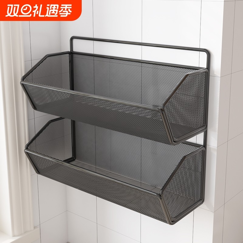 厨房葱姜蒜收纳筐置物架浴室吊篮挂篮卫生间墙上壁挂式免打孔储物