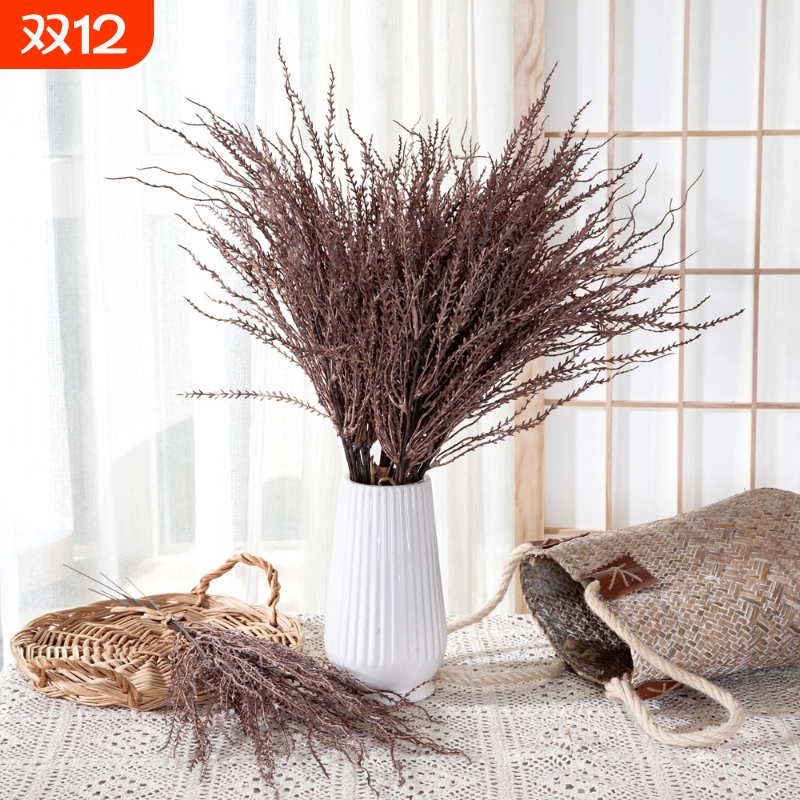 假花三叉小叶草配件仿真花家居装饰婚庆手捧花玫瑰花墙YC1084