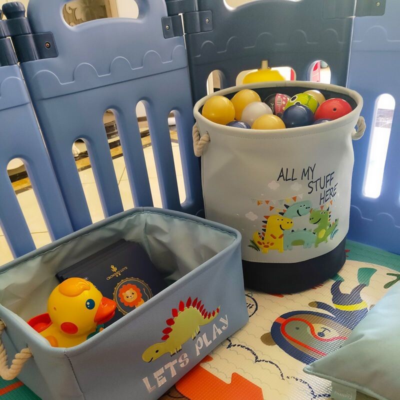 卡通布艺玩具收纳筐箱子儿童衣服篮零食整理袋储物盒脏衣篓桶神器