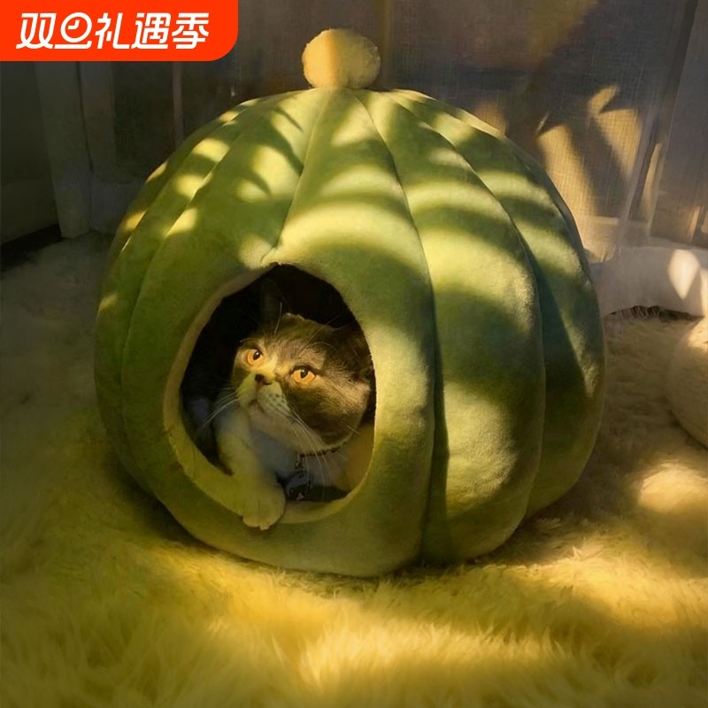 猫窝冬季保暖猫屋冬天睡觉封闭式床四季通用狗窝房子用品可拆洗