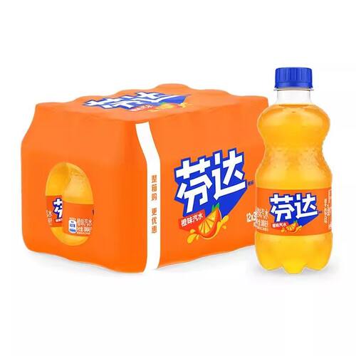 芬达橙味300ml迷你小瓶装碳酸饮料批发整箱汽水柠檬气泡蔗糖可口