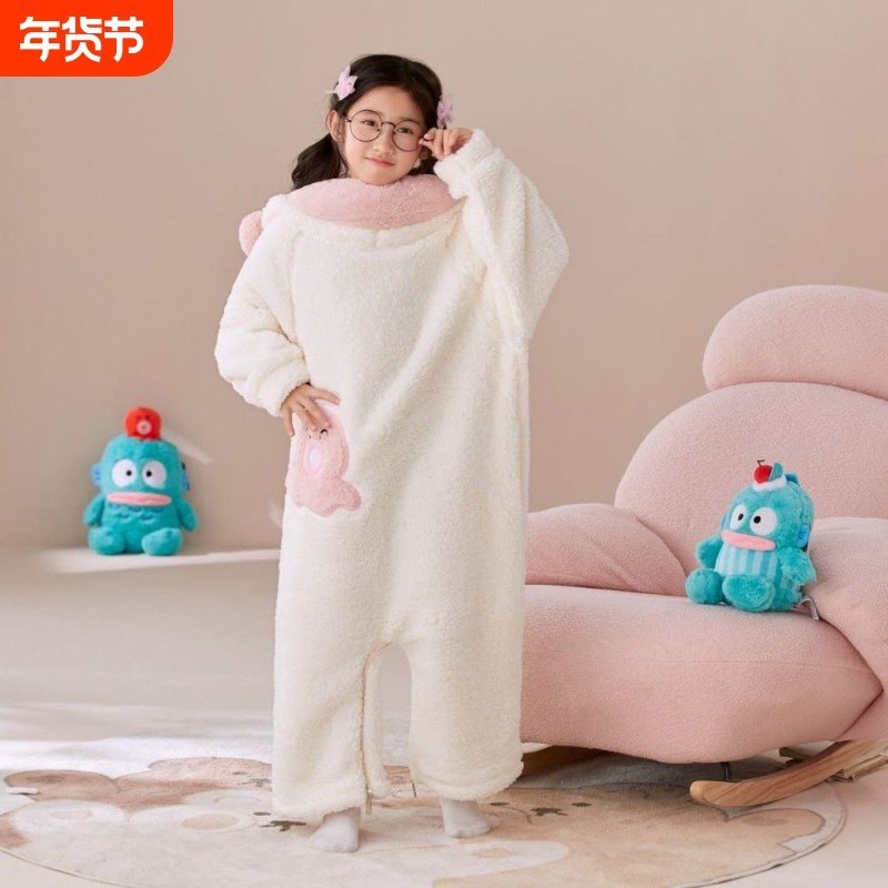 新款丑鱼儿童连体睡衣秋冬季珊瑚绒可爱搞怪连帽睡袍加厚保暖女孩,童装/婴儿装/亲子装,家居服连体衣,淘宝优惠券,粉丝福利购,淘宝优惠卷