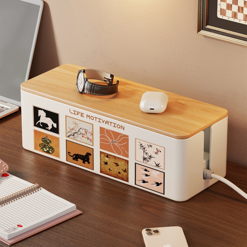 数据线收纳盒大容量桌面手机