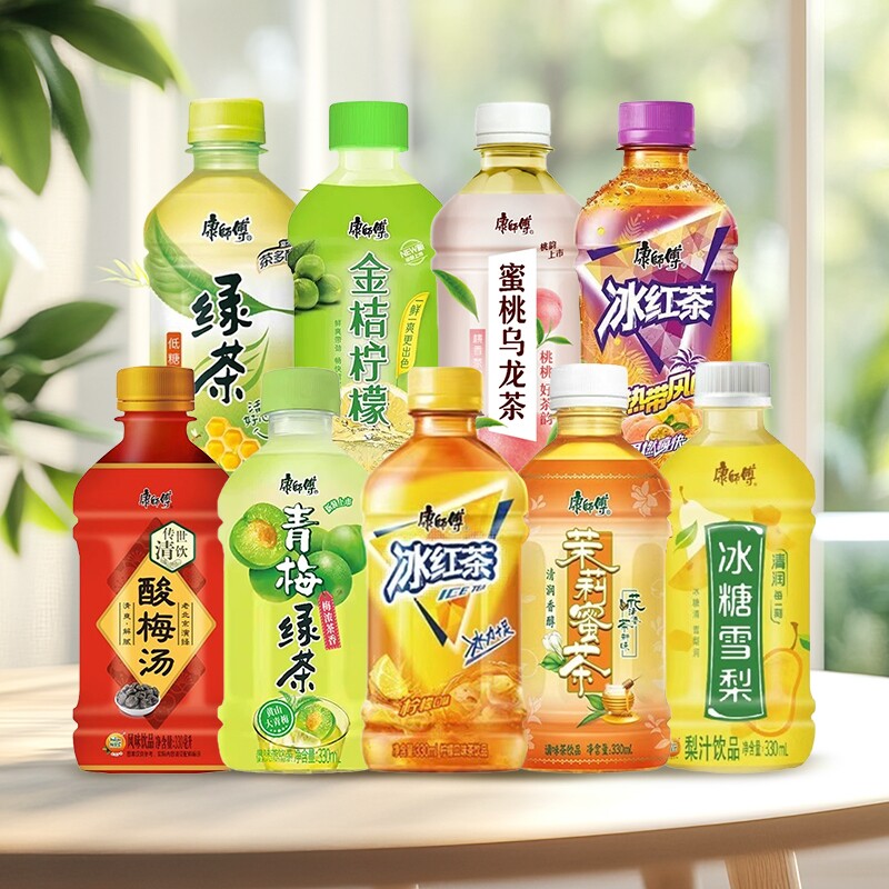 康师傅330ml*12瓶冰红茶冰糖雪梨青梅绿茶夏季茉莉蜜桃柠檬饮