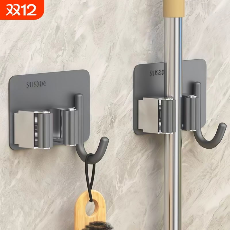 拖把挂钩挂架免打孔收纳架