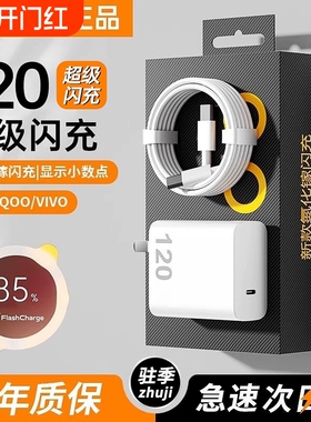 适用vivo手机充电器iqoo120超级闪充7/8/9pro氮化镓10爱酷neo原X90插头11正品12套装5双type-c快充w数据线