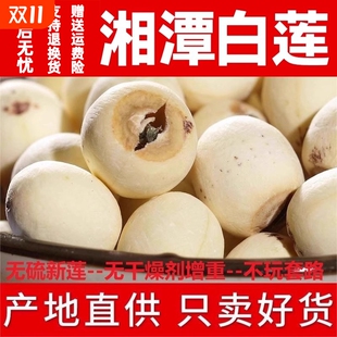野生特级湘莲带芯莲子干货500g白莲特产湘潭磨皮带心去芯有芯百合