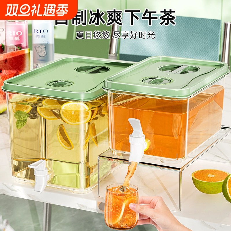 冷水壶家用大容量饮料桶带龙头冰箱水果茶桶凉水壶储水耐高温密封