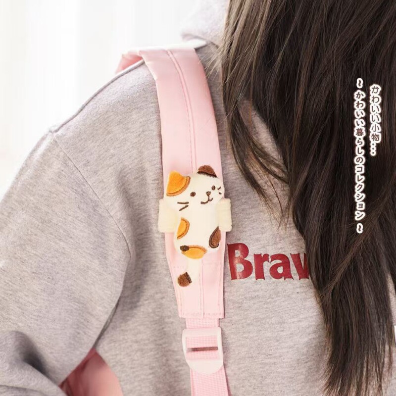 日本三花猫女生礼物书包肩带挂件公仔玩偶帆布包汽车安全带装饰