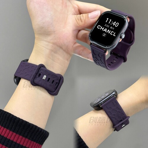 适用红米watch5猫爪纹表带redmiwatch4硅胶手表带小米8pro夏季运动r9pro腕带男女生红色紫色黑色蓝色星光银色
