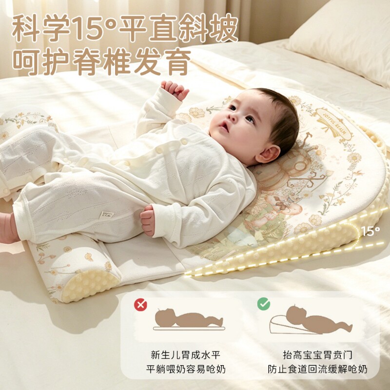 婴儿防吐奶斜坡垫喂奶斜坡枕新生儿宝宝防溢奶躺睡神器胀气趴趴枕