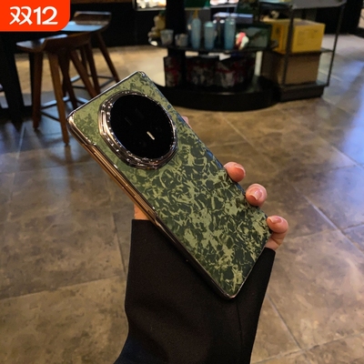 适用荣耀magicv5手机壳新款丝绒硬壳电镀镜框防摔华为MagicVs3折叠屏带中轴全包超薄V3商务honorvs2保护套V2