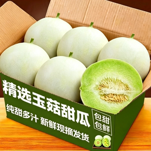 甜瓜新鲜玉菇甜瓜非羊角蜜博洋绿宝香瓜孕妇水果当季整箱冰淇淋