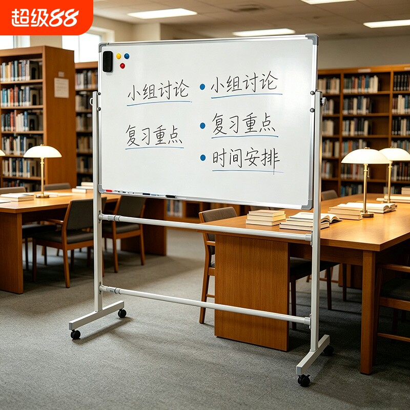 泰玉嘉白板写字板支架式移动黑板商用办公小黑板家用教学双面磁性带轮