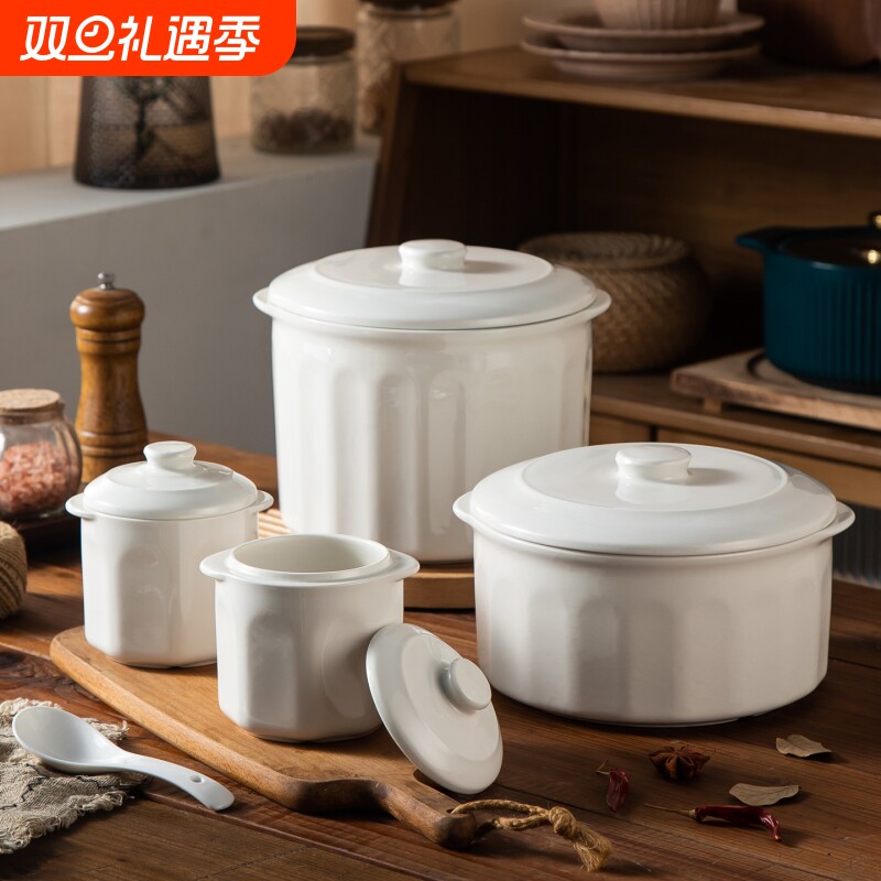 汤盅碗隔水炖盅带盖双耳燕窝陶瓷家用炖罐电饭煲电炖锅内胆蒸蛋