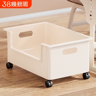 书包置物架宿舍书桌下背包放置架子书本收纳筐带轮可移动放置神器