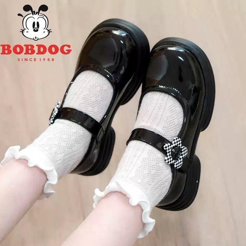 巴布豆女童小皮鞋春秋2024年新款儿童公主演出黑色单鞋大童学院风