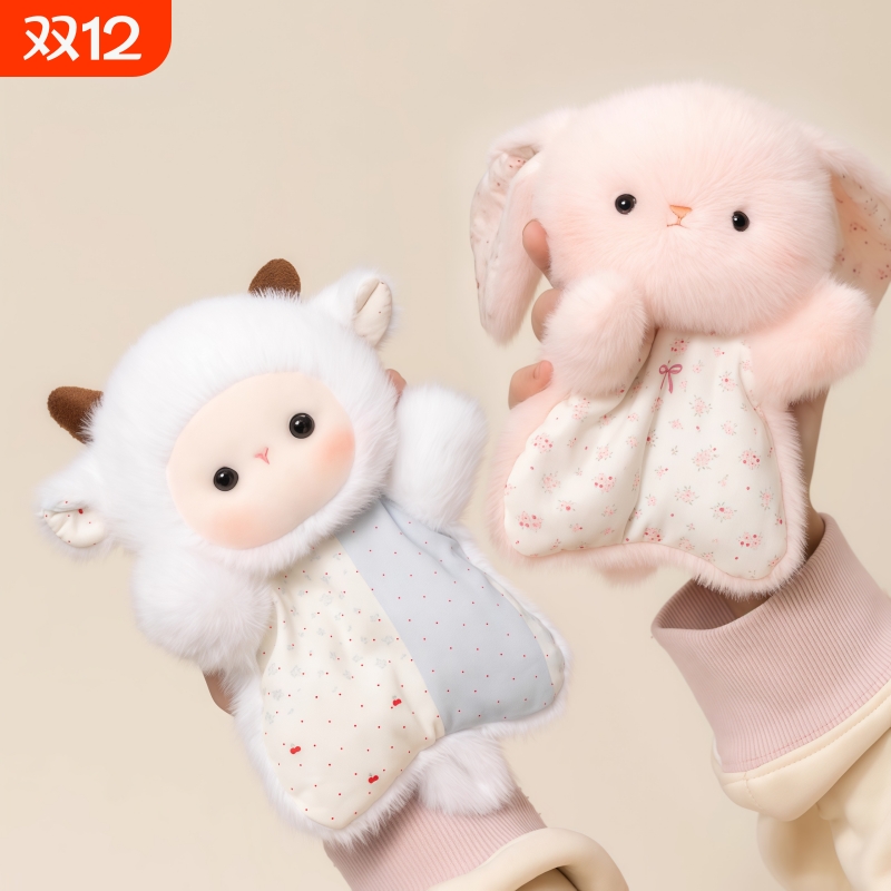小羊豆袋安抚玩偶公仔捏捏毛绒玩具陪伴手偶娃娃儿童生日礼物女生