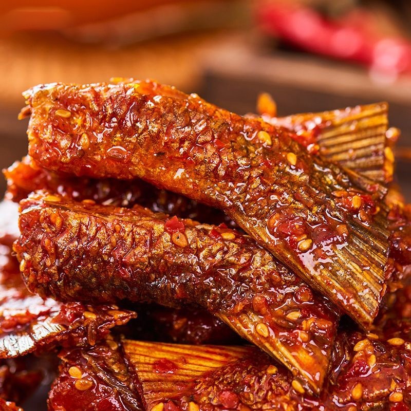 香辣鱼排鱼尾湖南特产开袋即食爆辣休闲解馋小零食传统风味小吃