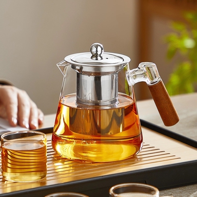 玻璃泡茶壶茶水分离耐高温泡茶杯可明火加热男士办公茶具家用
