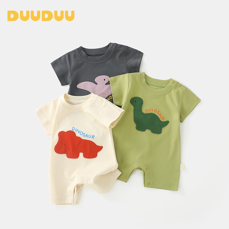 DUUDUU婴儿短袖连体衣夏季薄款宝宝衣服纯棉哈衣新生儿爬爬服夏