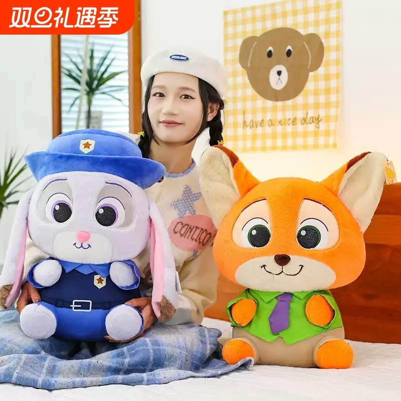 疯狂动物城尼克毛绒玩具朱迪公仔玩偶布娃娃送女生日礼物抱枕