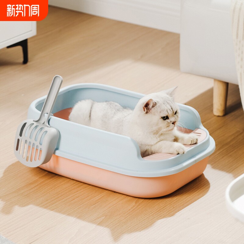 半封闭大号猫砂盆加厚防外溅猫厕所猫砂宠物用品批发猫沙盆送铲